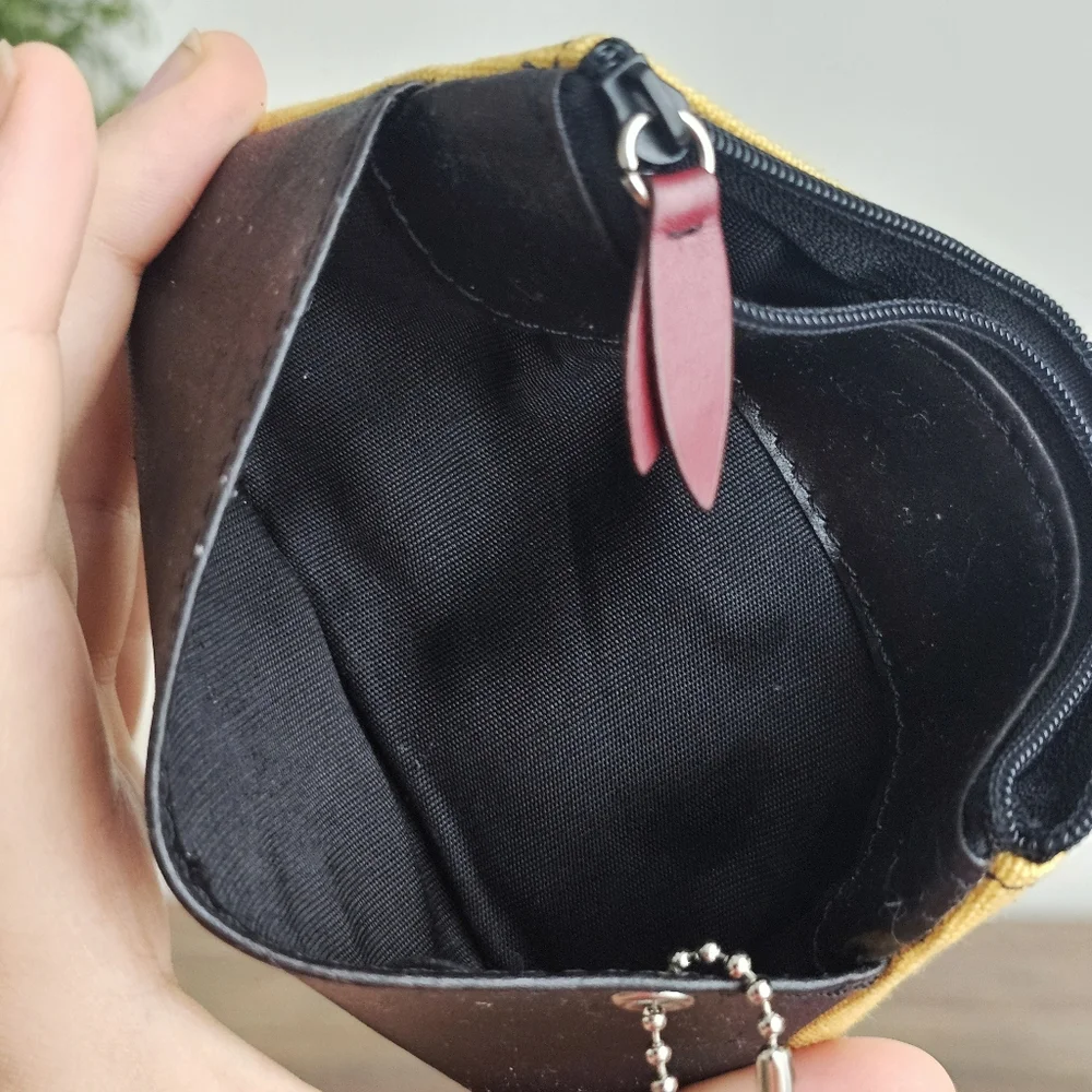 Rolfs Jackpot Genuine Leather Coin Poker Purse Keychain Wallet Sequins Beaded